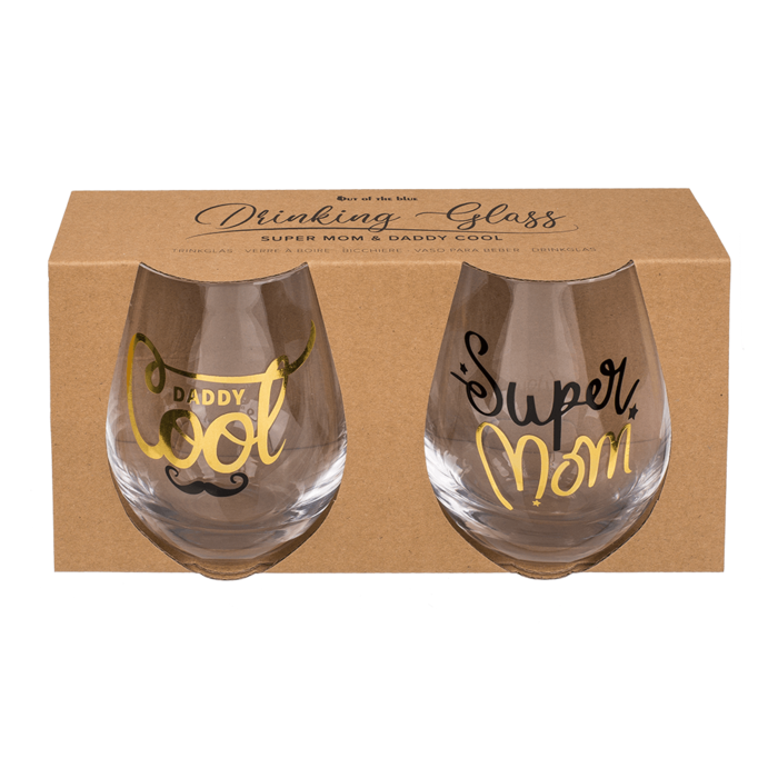 Trinkglas, Super Mom & Daddy Cool,