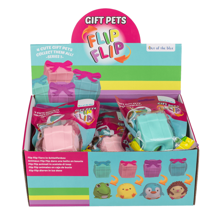Flip Flip Tiere in Schleifenbox, 4-fach sortiert,
