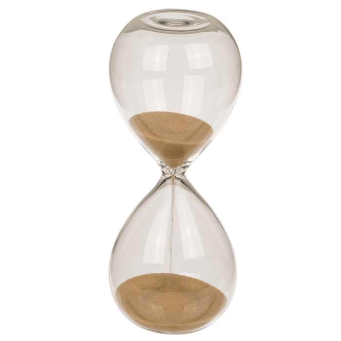 Glas-Sanduhr, 5 Minuten Pause,
