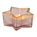 Glas-Teelichthalter, Stern, 2-farbig sortiert,
