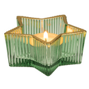 Glas-Teelichthalter, Stern, 2-farbig sortiert,