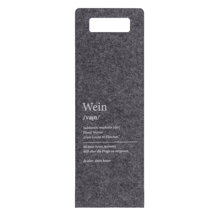 Graue Weintasche, aus Filz,