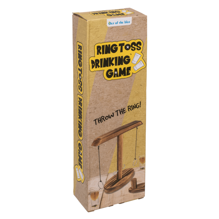 Ringwurf-Trinkspiel aus Holz, ca. 25 cm,