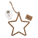 Metall-Stern mit Jute umwickelt & LED, zum Hängen,