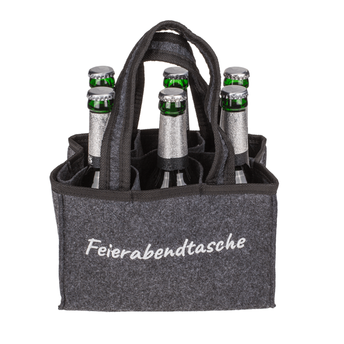 Flaschentasche aus Filz mit 6 Fächern,
