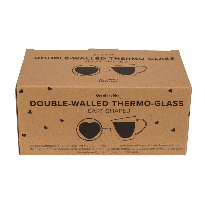 Doppelwandiges Thermo-Glas mit Herzform,