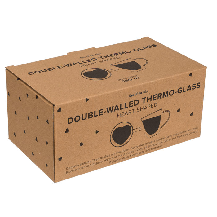 Doppelwandiges Thermo-Glas mit Herzform,