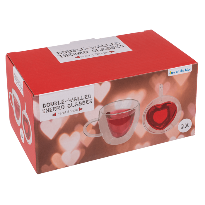 Doppelwandiges Thermo-Glas mit Herzform,