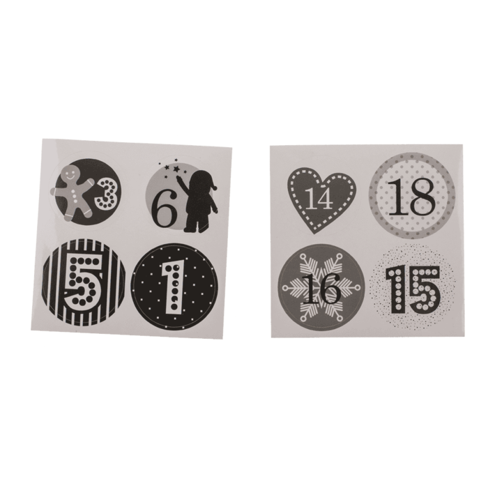 Schwarz/silberner Adventskalender,