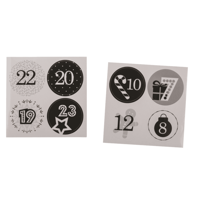 Schwarz/silberner Adventskalender,