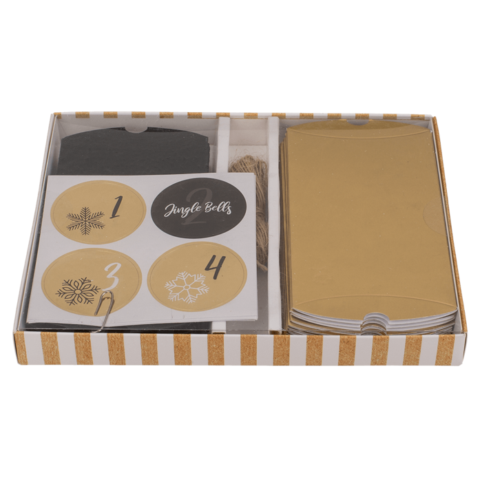 Schwarz/goldener Adventskalender,