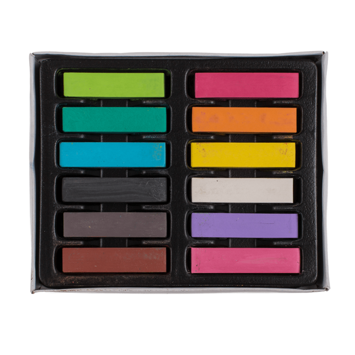 Haar-Kreide, ca. 4 cm, 12-farbig sortiertes Set