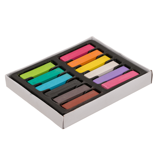 Haar-Kreide, ca. 4 cm, 12-farbig sortiertes Set