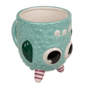 Becher, Monster, verkehrt herum, blau,
