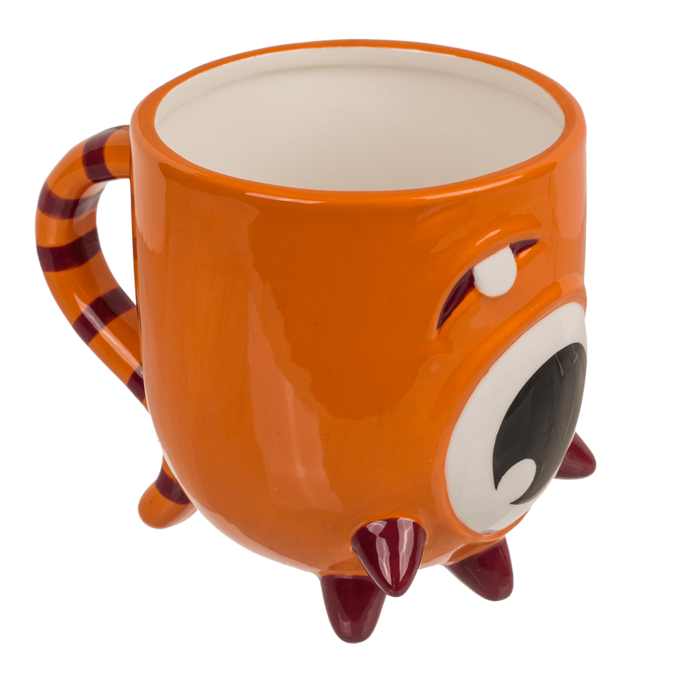 Becher, Monster, verkehrt herum, orange,
