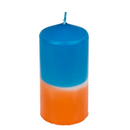 Stumpenkerze mit Farbverlauf, orange/blau