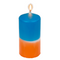 Stumpenkerze mit Farbverlauf, orange/blau