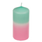 Stumpenkerze mit Farbverlauf, rosa/mint