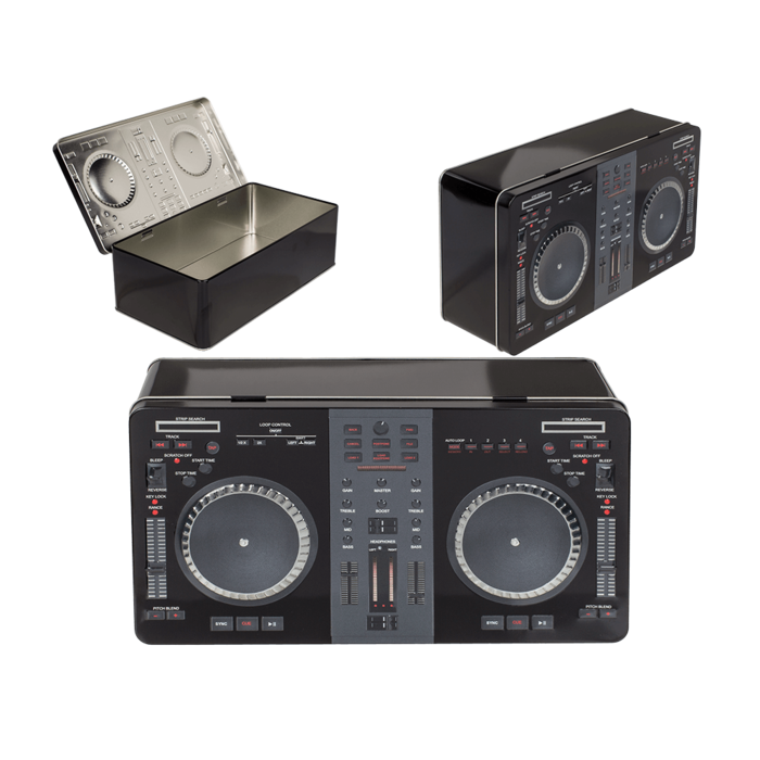 Rechteckige Metall-Dose, DJ Mischpult,