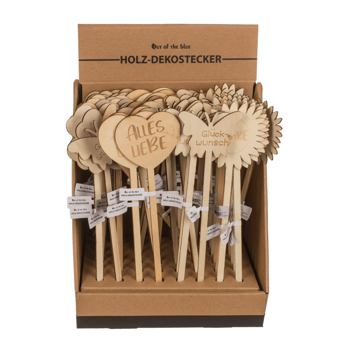 Holz-Dekostecker, Glückwünsche,