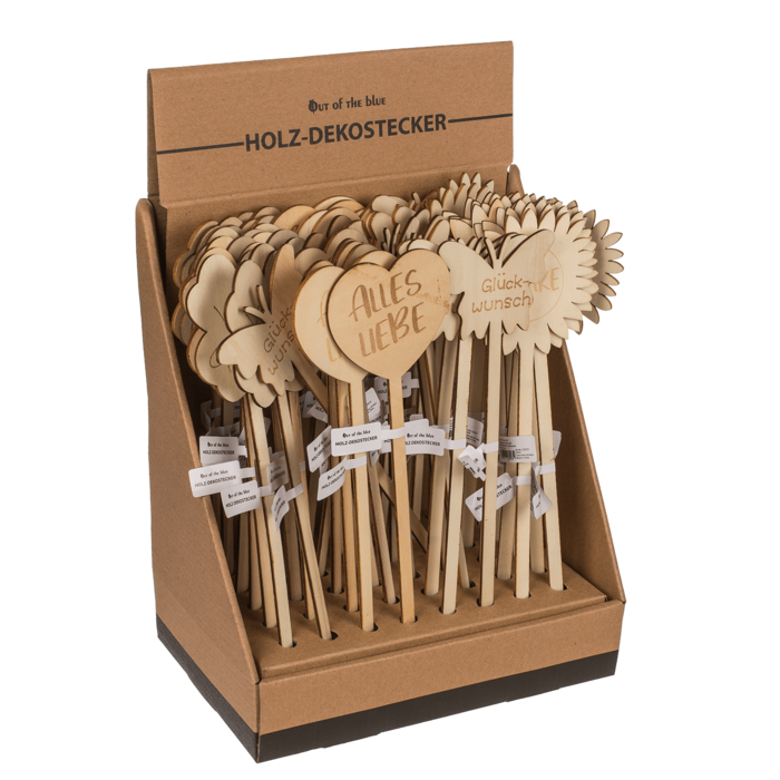 Holz-Dekostecker, Glückwünsche,