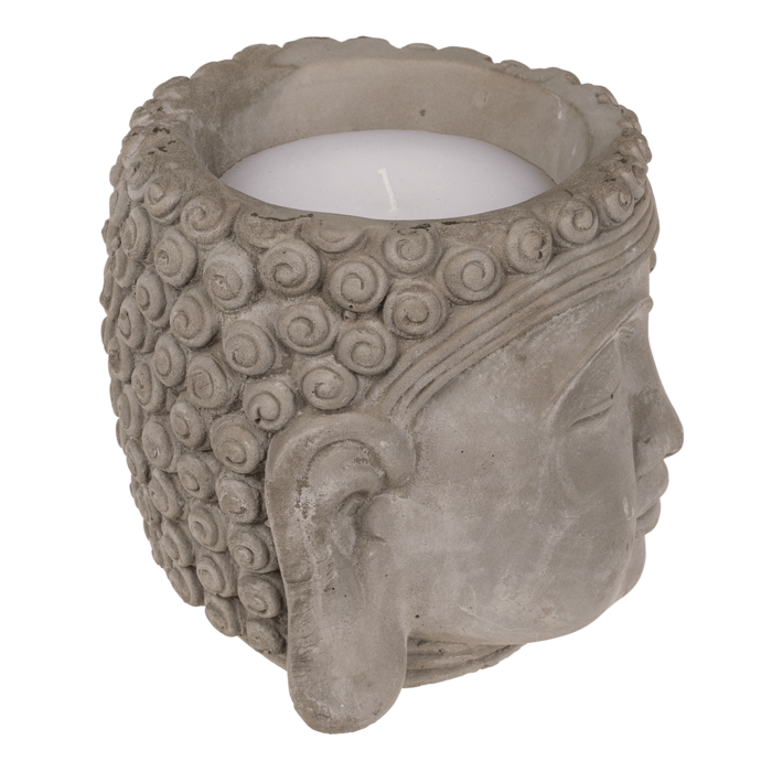 Kerze, Buddha-Kopf, ca.13,5 x 13 cm,
