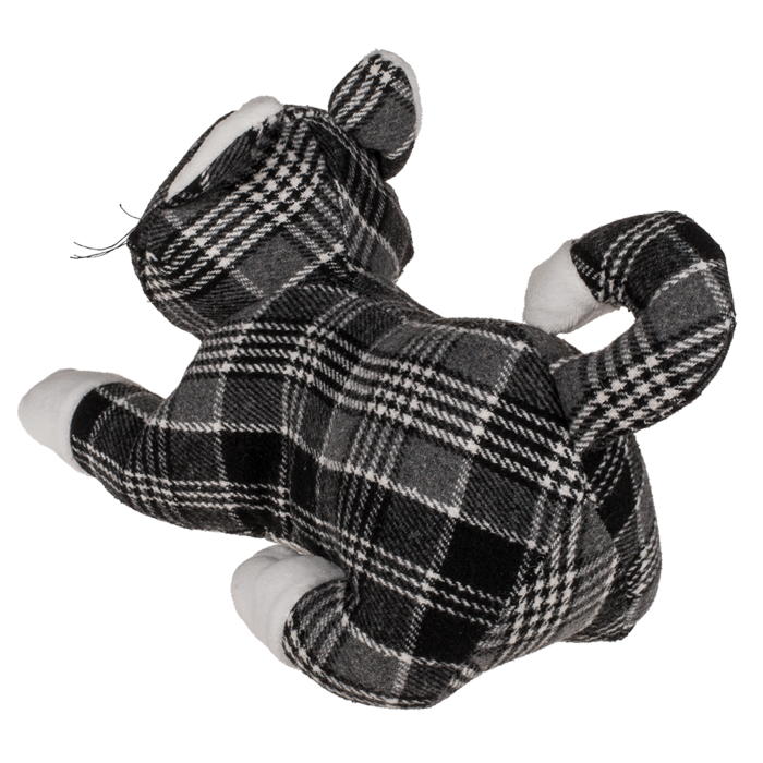 Schwarz/grau/weiß karierter Türstopper, Katze,