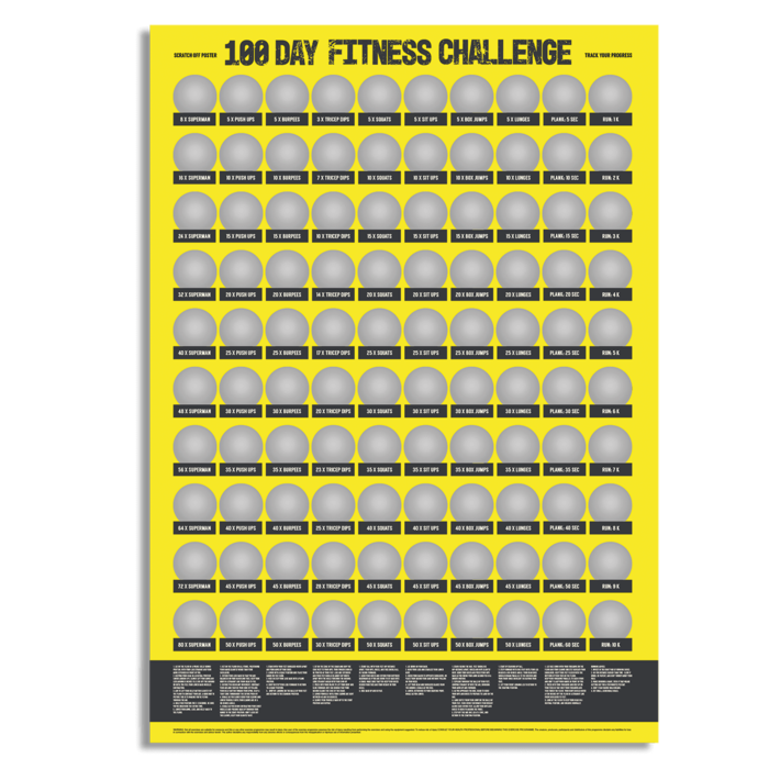 Kratz-Poster, 100 Tage Fitness,