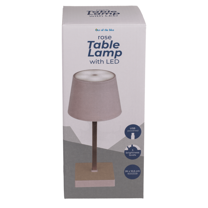 Rosafarbene Tisch-Lampe mit LED,