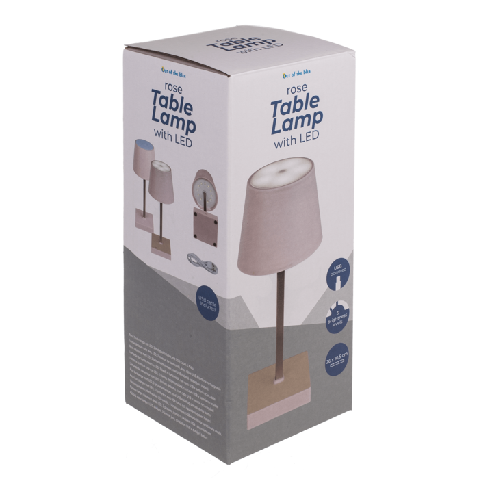 Rosafarbene Tisch-Lampe mit LED,