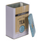 Rechteckige Metall-Dose, Gelb-Blau,