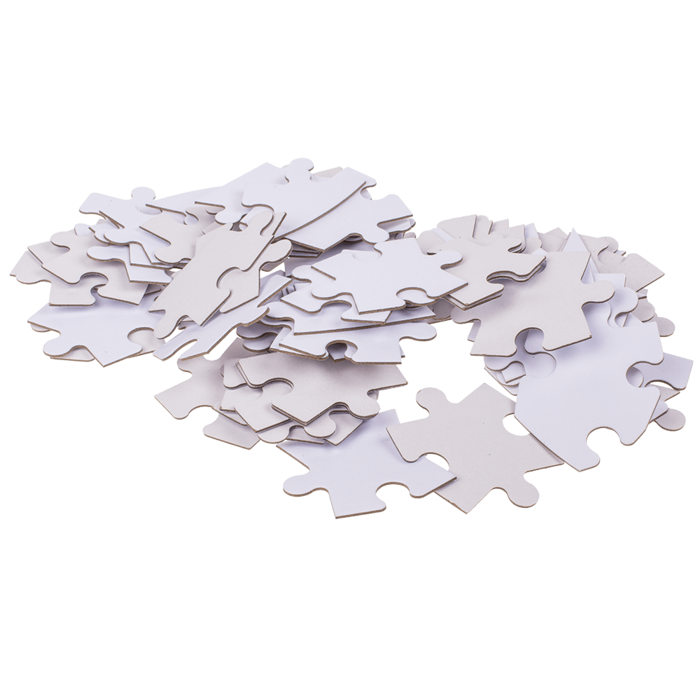 Weißes Herz-Puzzle, 80 beschriftbare Teile,