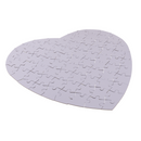 Weißes Herz-Puzzle, 80 beschriftbare Teile,