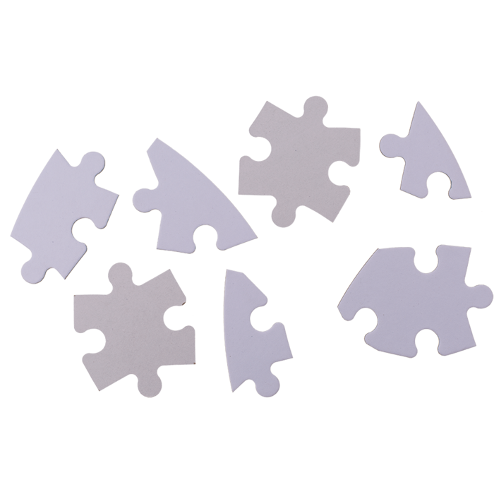 Weißes Herz-Puzzle, 80 beschriftbare Teile,