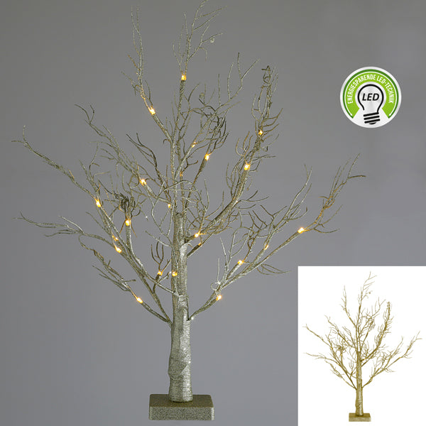 LED Baum, Glitzer, 24 LEDs, ca. 60cmH