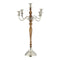 Kerzenleuchter, 5 Arm, silber+Holz, ca. 60cmH