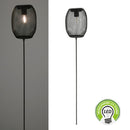 LED Solar Leuchte, Netz, schwarz, Stecker, ca. 100cmH