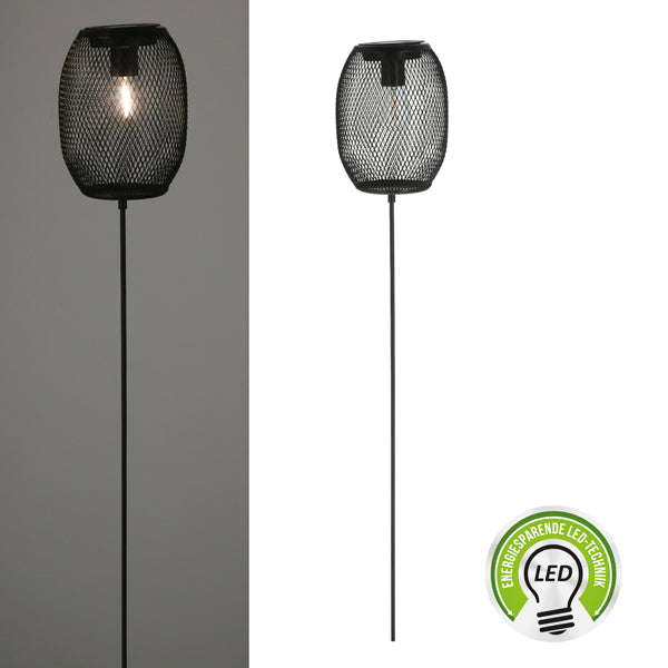 LED Solar Leuchte, Netz, schwarz, Stecker, ca. 100cmH