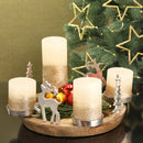 Adventsleuchter, Mango, Rentier Baum, ca. 34cmD