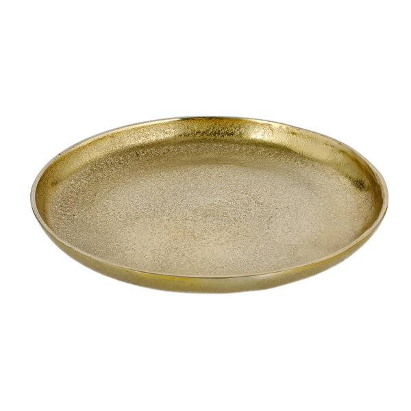 Dekoteller, Alu, gold, klein, ca. 20cmD