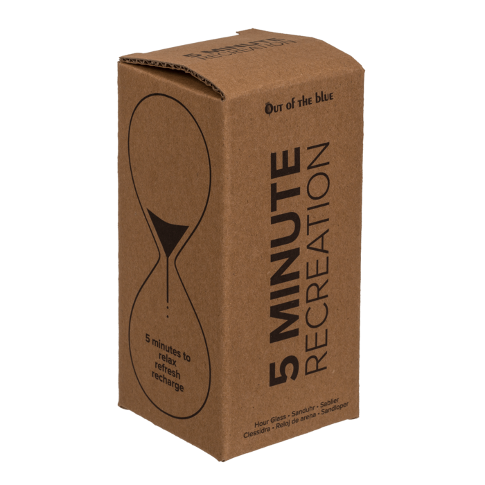 Glas-Sanduhr, 5 Minuten Pause,