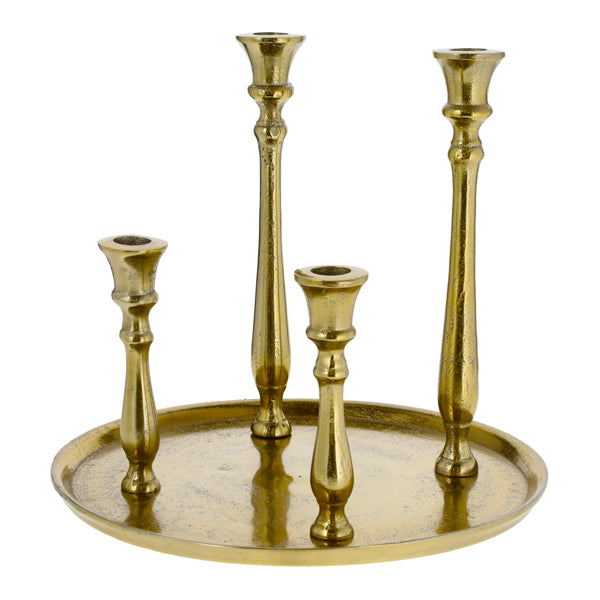 Adventskranz, Alu, Stabkerzen, gold, ca. 30cmD