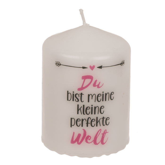 Stumpenkerze, Du bist meine kleine perfekte Welt,