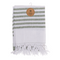 Weiß/grünes Fouta-Hamamtuch (für Sauna & Strand)