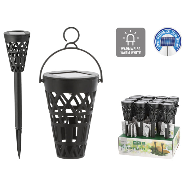 Solar LED Gartenstecker, Konisch, 2in1, ca. 37cmH