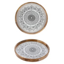 Tablett, Mango, Emaille, Mandala, gr., ca. 50cmD