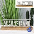Schriftzug Traumstrand, silber, 30cmB