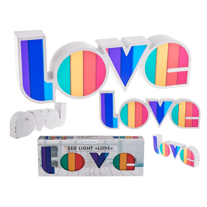 Leuchte, Rainbow Love, ca. 36 x 13,5 cm,