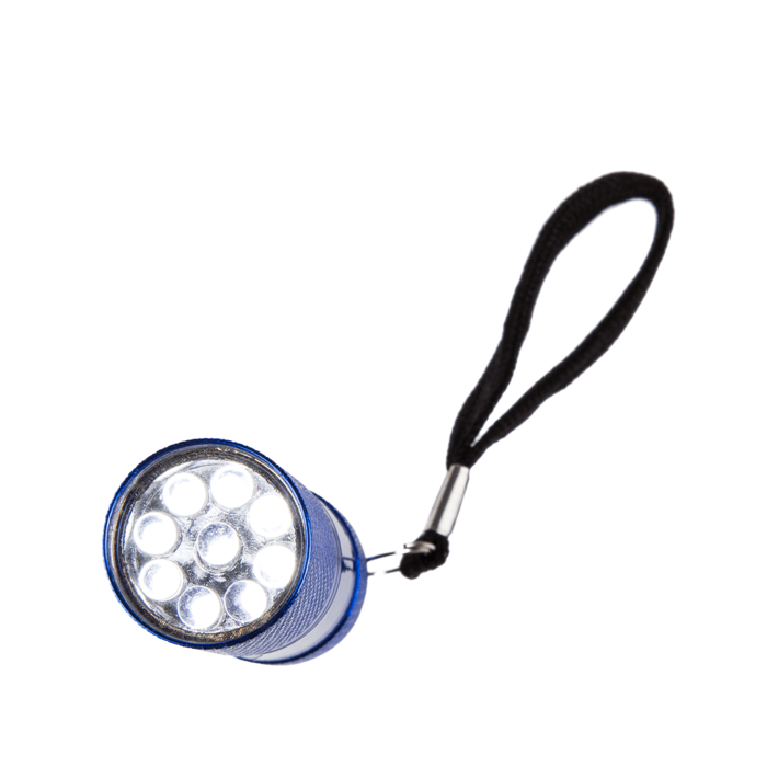 Metall-Taschenlampe mit 9 LED, ca. 8,5 cm,