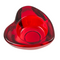Roter Glas-Teelichthalter, Herz, ca. 8 x 8 cm,